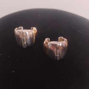 THAILAND DESIGNER CLASSY MODERN SIMPLE STERLING SILVER GF SECTION EARRINGS